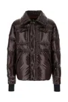 Moncler Aubergine Nylon Tecka Down Jacket In Black