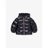 Moncler Aubert Logo-patch Padded Shell Jacket 3 Months - 3 Years Navy In Black