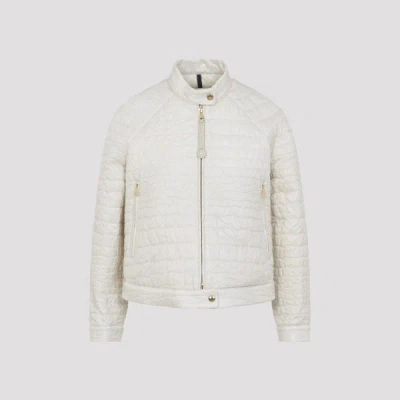 Moncler Aubrieta Geometric-quilted Puffer Jacket In Neutral