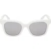 Moncler Women's White & Smoke Mirror Audree Square Sunglasses In White/gray Mirrored