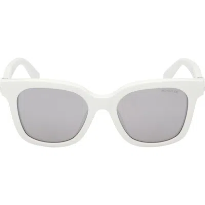 Moncler Women's White & Smoke Mirror Audree Square Sunglasses In White/gray Mirrored