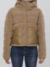 Moncler Audrieu Shell-trimmed Fleece Jacket In Beige