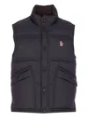 Moncler Padded Nylon Vest High Collar In Black