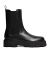 Moncler Black Leather Aurea Chelsea Ankle Boots In Black