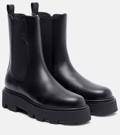 MONCLER AUREA LEATHER CHELSEA BOOTS