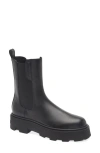 Moncler Black Leather Aurea Chelsea Ankle Boots In Black