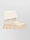 Moncler Aurea Shearling Boots Chunky Sole In Neutral