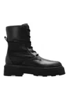 Moncler Aurea Waterproof Combat Boots In Black