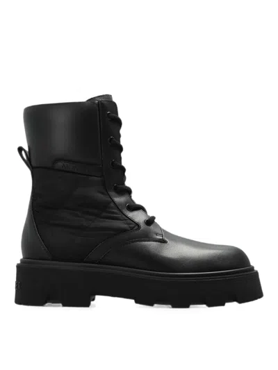 Moncler Aurea Waterproof Combat Boots In Black
