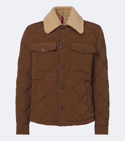 Moncler Aurevale Quilted Down Jacket In Animal Print
