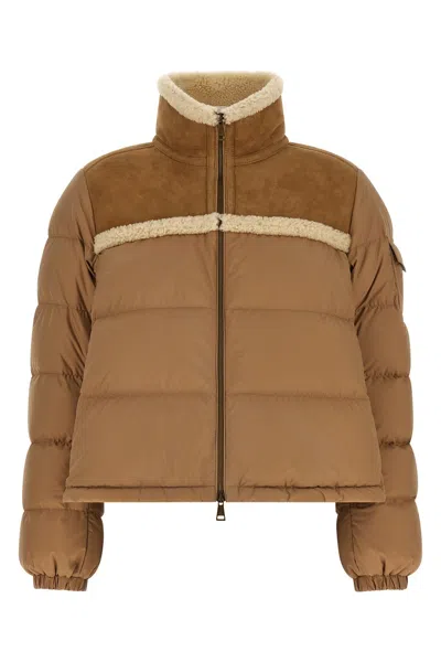 Moncler 'aurore' Down Jacket In Beige