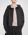 Moncler Auxonne Matte Nylon Hooded Windbreaker In Black