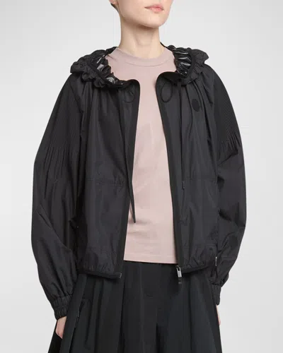 MONCLER AUXONNE MATTE HOODED WINDBREAKER JACKET