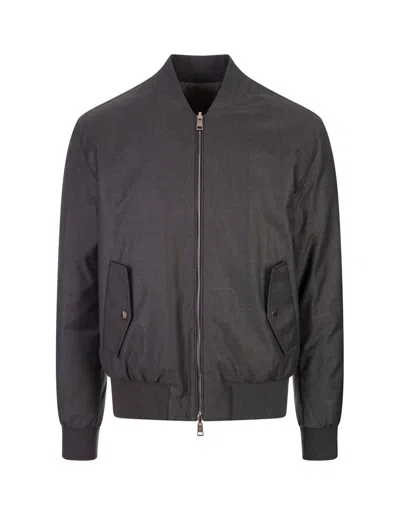 Moncler Aver Reversible Down Jacket In Dark Grey