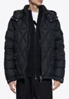 Moncler Averole Hooded Short Down Jacket In Black