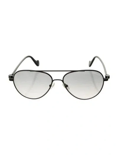 Pre-owned Moncler Aviator Gradient Sunglasses In Black