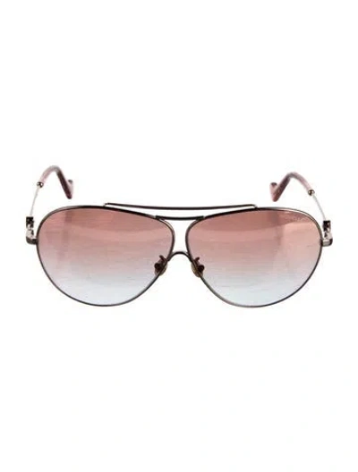 Pre-owned Moncler Aviator Gradient Sunglasses In Metallic/pink