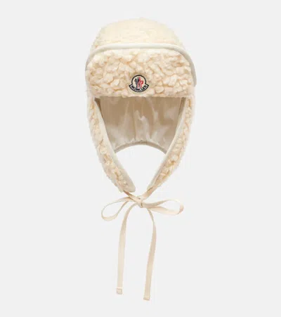 Moncler Aviator Logo Hat In White