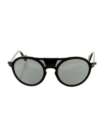 Pre-owned Moncler Aviator Mirrored Sunglasses In Black