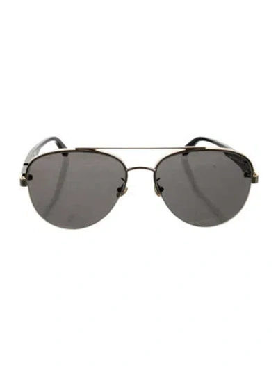 Pre-owned Moncler Aviator Mirrored Sunglasses In Gold