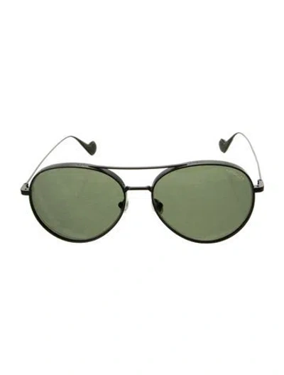 Pre-owned Moncler Aviator Tinted Sunglasses In Black