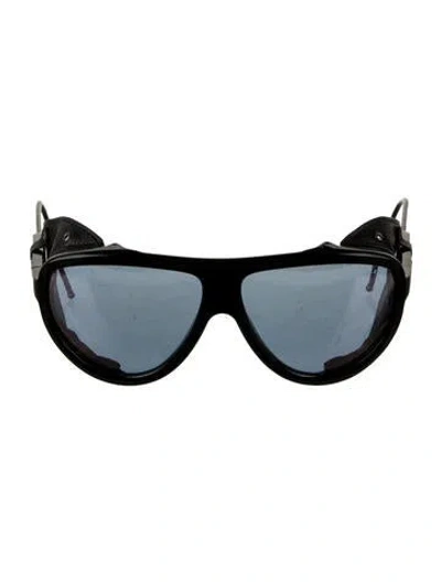 Pre-owned Moncler Aviator Tinted Sunglasses In Black