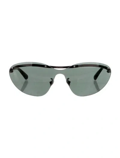 Pre-owned Moncler Aviator Tinted Sunglasses In Green