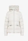 Moncler Quilted Down Puffer Jacket In Ivory