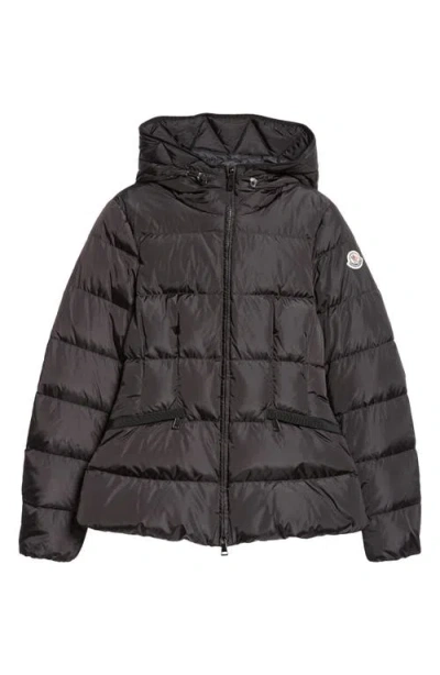 Moncler Avoce Hooded Down Jacket In Black/black