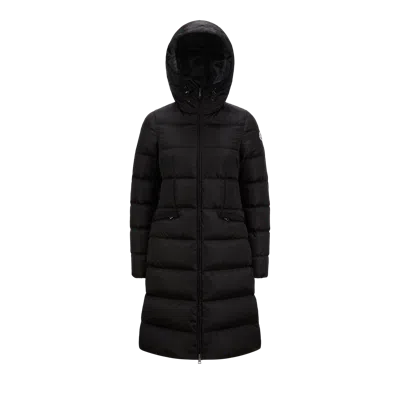 Moncler Avocette Hooded Long Down Jacket Black