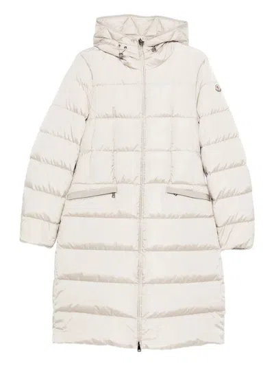 Moncler Avocette Long Coat In Neutral