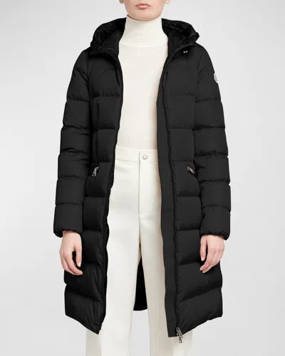 Moncler Avocette Water-repellent Long Puffer Coat In Black