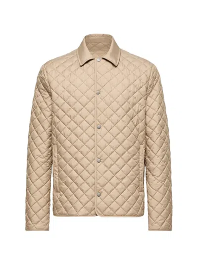 Moncler Avrelie Diamond Quilted Padded Shirt Jacket In Brown