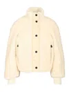 Moncler Ayles Short Down Jacket In Teddy And Wool Jackets White In Gold