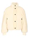 Moncler Ayles Short Down Jacket In Teddy And Wool Jackets White In Neutral