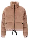 Moncler Ayse Polartec Velvet Fleece Bomber Jacket In Pink