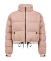 Moncler Ayse Polartec Velvet Fleece Bomber Jacket In Nude
