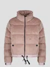 Moncler Ayse Polartec Velvet Fleece Bomber Jacket In Pink & Purple