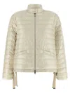 Moncler Azalee Short Polyamide Down Jacket Adjustable In White