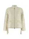 Moncler Azalee Short Polyamide Down Jacket Adjustable In Neutral