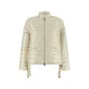 Moncler Azalee Short Polyamide Down Jacket Adjustable In Neutral