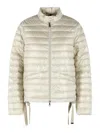 Moncler Azalee Short Polyamide Down Jacket Adjustable In Neutral