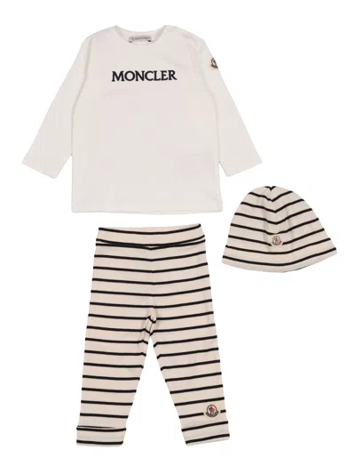 Moncler Baby Aqua Clothing Ensemble + Box In Gray