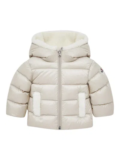 Moncler Baby's Borgan Puffer Jacket With Teddy Trim In Neutral