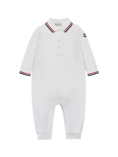 Moncler Baby Boy's & Little Boy's Baby Grow In Cotton Piquet In White