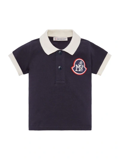 Moncler Kids' Baby Boy's & Little Boy's Logo Cotton-blend Polo Shirt In Blue Navy