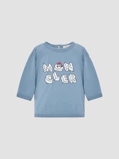Moncler Baby Boy's And Little Boy's Long Sleeve T-shirt In Cotton Blend In Blue