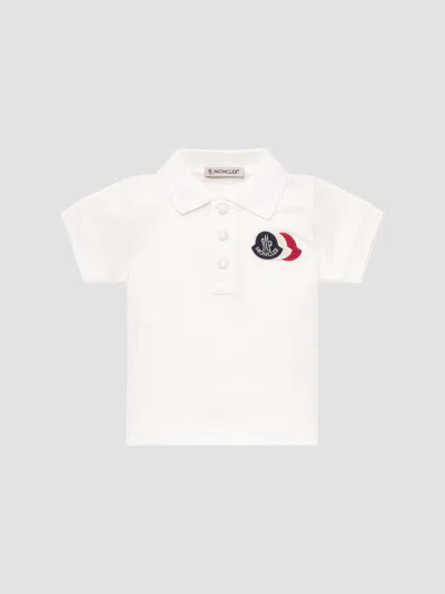 Moncler Baby Boy's & Little Boy's Polo Shirt In Cotton Blend In White
