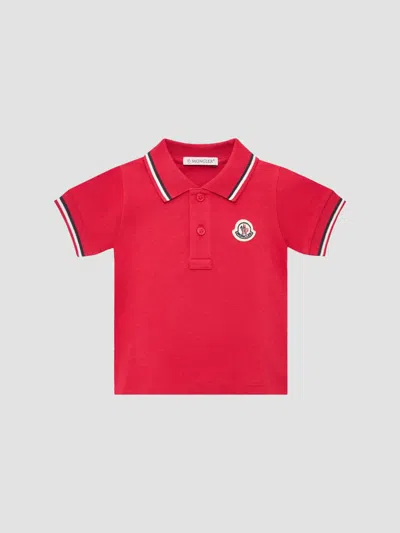 Moncler Baby Boy's & Little Boy's Polo Shirt In Cotton Piquet In Red