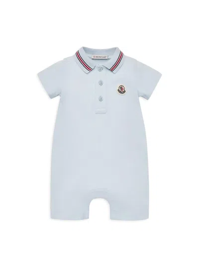 Moncler Baby Boy's & Little Boy's Romper In Cotton Piquet In Blue